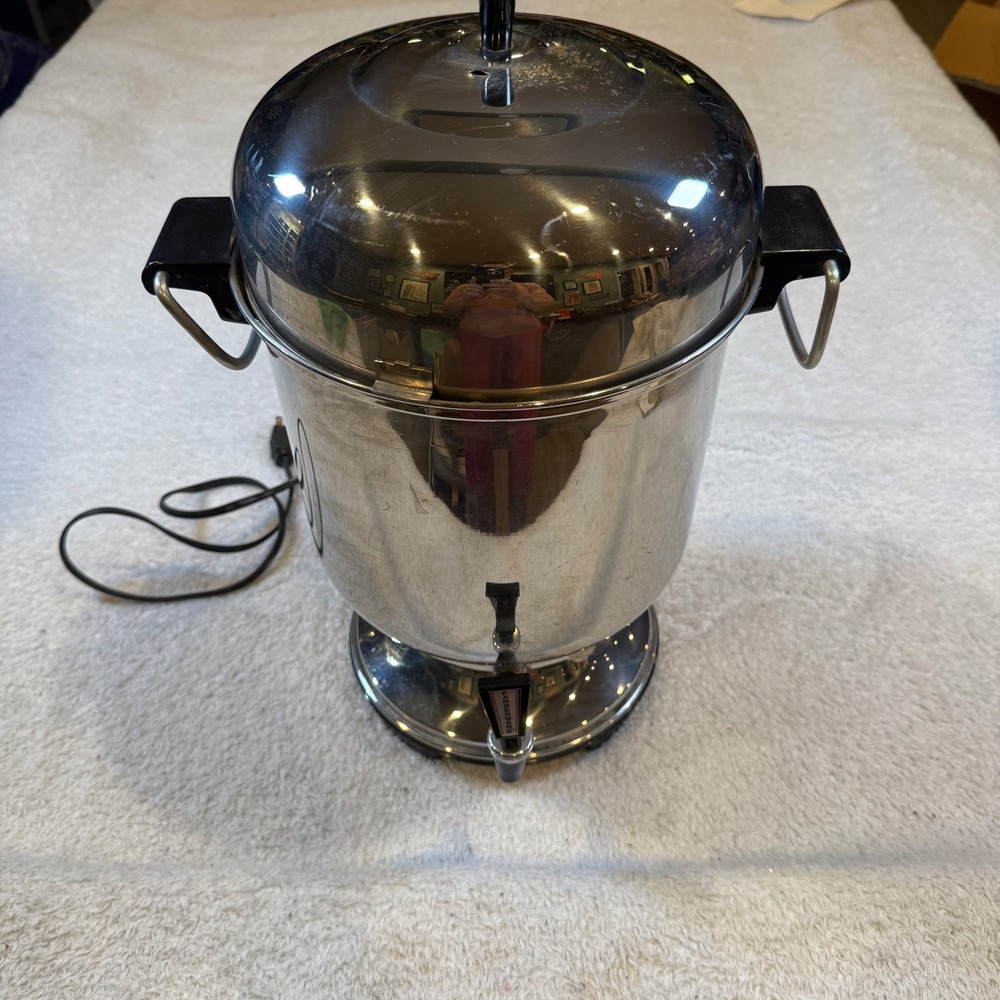 Farberware 155C Automatic Coffee Percolator Urn 55 Cup Stainless Steel USA Made